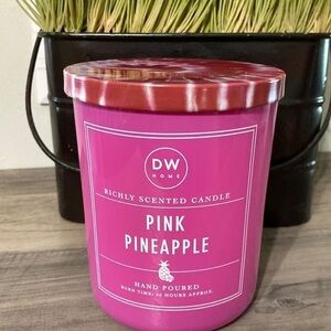 DW HOME PINK PINEAPPLE CANDLE WITH TIE-DYE LID